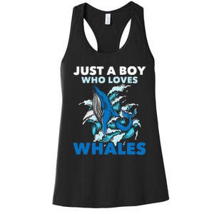 CJust A Boy Who Loves Whales Marine Biologist Whale Lover Women's Racerback Tank