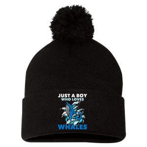 CJust A Boy Who Loves Whales Marine Biologist Whale Lover Pom Pom 12in Knit Beanie