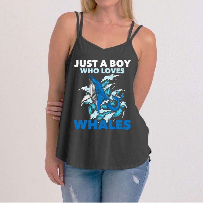 CJust A Boy Who Loves Whales Marine Biologist Whale Lover Women's Strappy Tank