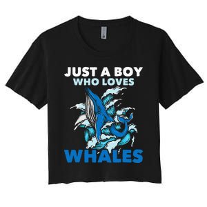 CJust A Boy Who Loves Whales Marine Biologist Whale Lover Women's Crop Top Tee