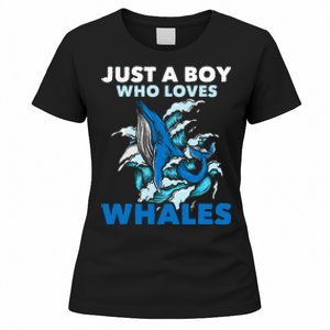 CJust A Boy Who Loves Whales Marine Biologist Whale Lover Women's T-Shirt