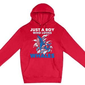 CJust A Boy Who Loves Whales Marine Biologist Whale Lover Premium Pullover Hoodie