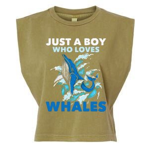 CJust A Boy Who Loves Whales Marine Biologist Whale Lover Garment-Dyed Women's Muscle Tee