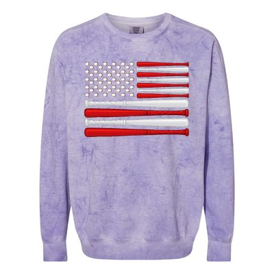 Classic American Baseball Flag Vintage Baseball Flag Colorblast Crewneck Sweatshirt