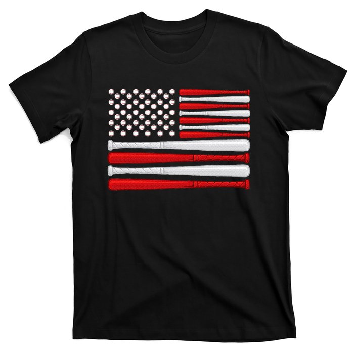 Classic American Baseball Flag Vintage Baseball Flag T-Shirt