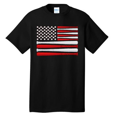 Classic American Baseball Flag Vintage Baseball Flag Tall T-Shirt