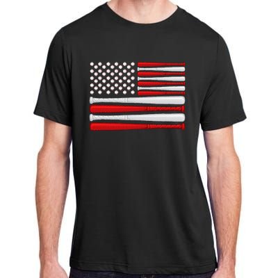 Classic American Baseball Flag Vintage Baseball Flag Adult ChromaSoft Performance T-Shirt