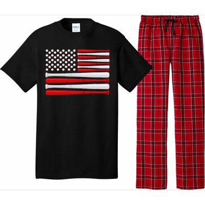 Classic American Baseball Flag Vintage Baseball Flag Pajama Set