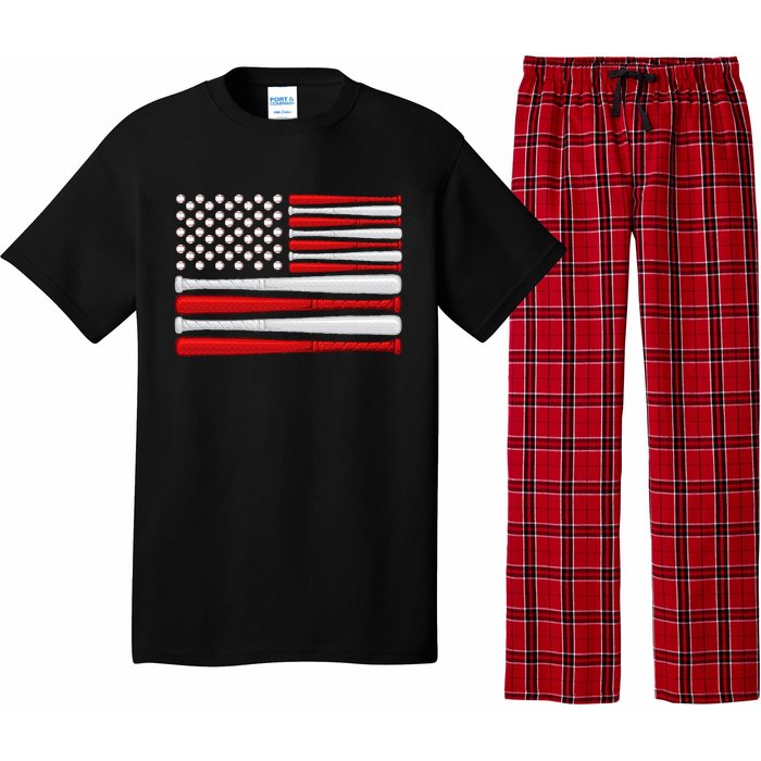 Classic American Baseball Flag Vintage Baseball Flag Pajama Set