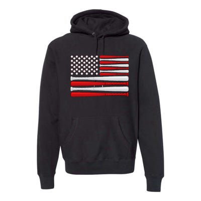 Classic American Baseball Flag Vintage Baseball Flag Premium Hoodie