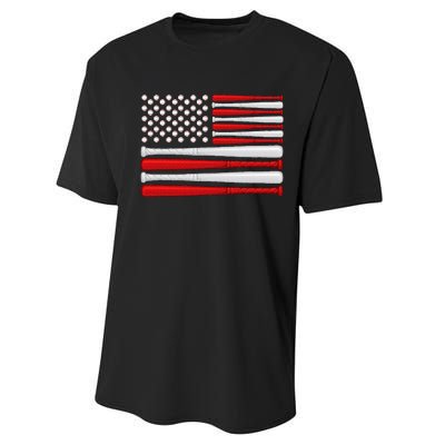 Classic American Baseball Flag Vintage Baseball Flag Performance Sprint T-Shirt