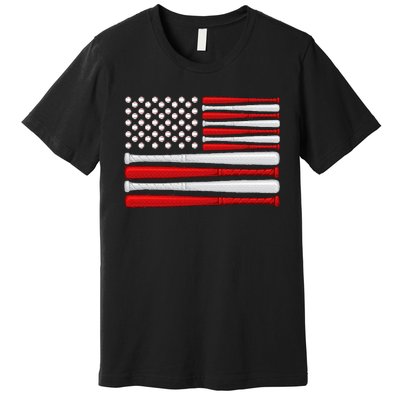 Classic American Baseball Flag Vintage Baseball Flag Premium T-Shirt