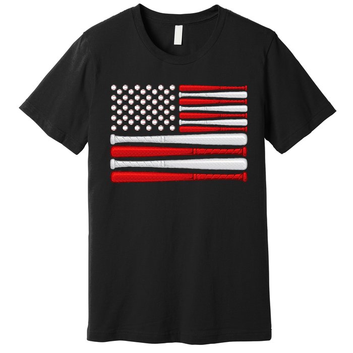 Classic American Baseball Flag Vintage Baseball Flag Premium T-Shirt