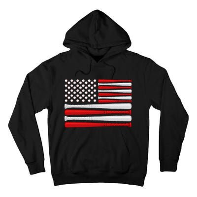 Classic American Baseball Flag Vintage Baseball Flag Tall Hoodie