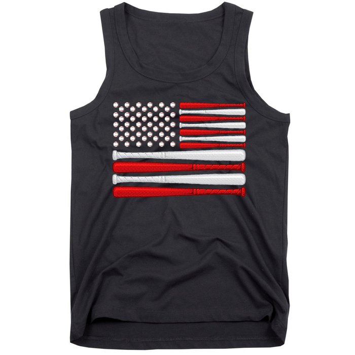 Classic American Baseball Flag Vintage Baseball Flag Tank Top