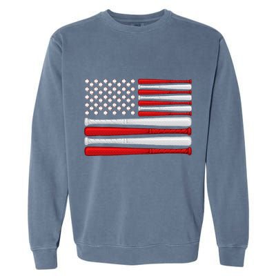 Classic American Baseball Flag Vintage Baseball Flag Garment-Dyed Sweatshirt