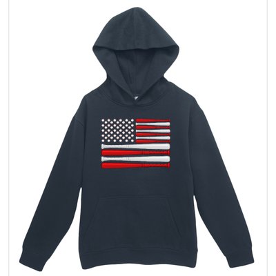 Classic American Baseball Flag Vintage Baseball Flag Urban Pullover Hoodie