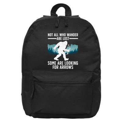 Cool Archery Bigfoot Not All Who Wander Are Lost 16 in Basic Backpack