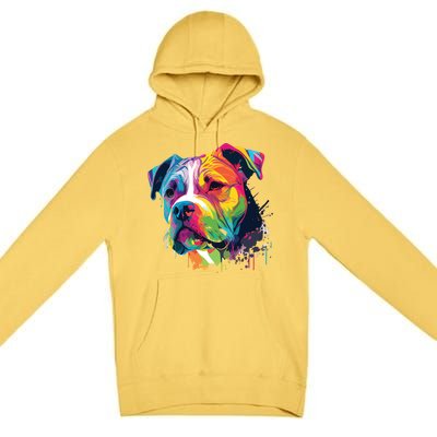 Colorful American Bulldog American Bully Men Women Premium Pullover Hoodie