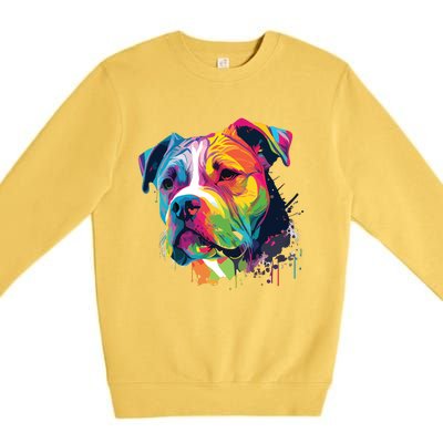 Colorful American Bulldog American Bully Men Women Premium Crewneck Sweatshirt