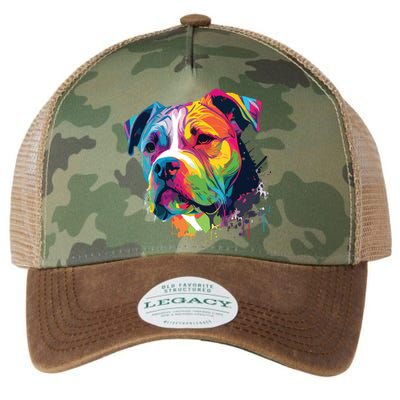 Colorful American Bulldog American Bully Men Women Legacy Tie Dye Trucker Hat