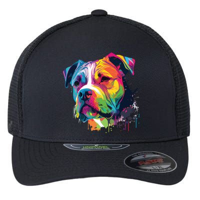 Colorful American Bulldog American Bully Men Women Flexfit Unipanel Trucker Cap