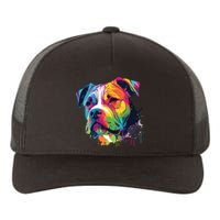 Colorful American Bulldog American Bully Men Women Yupoong Adult 5-Panel Trucker Hat