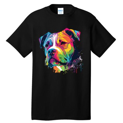 Colorful American Bulldog American Bully Men Women Tall T-Shirt