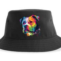 Colorful American Bulldog American Bully Men Women Sustainable Bucket Hat