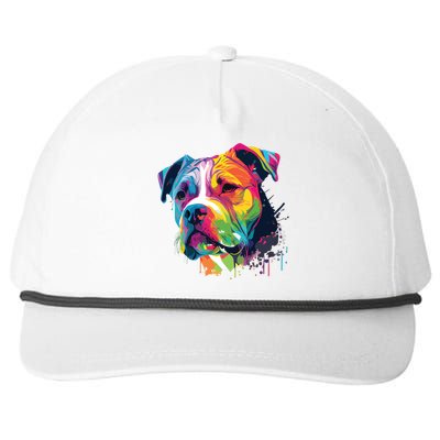 Colorful American Bulldog American Bully Men Women Snapback Five-Panel Rope Hat