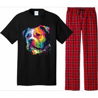 Colorful American Bulldog American Bully Men Women Pajama Set