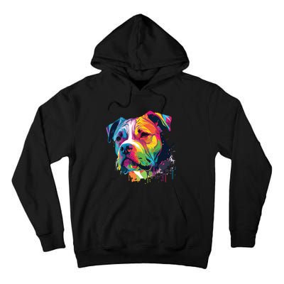 Colorful American Bulldog American Bully Men Women Tall Hoodie