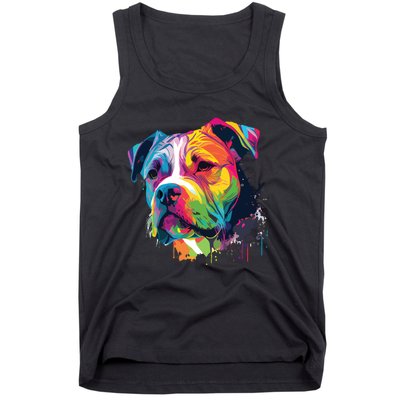 Colorful American Bulldog American Bully Men Women Tank Top