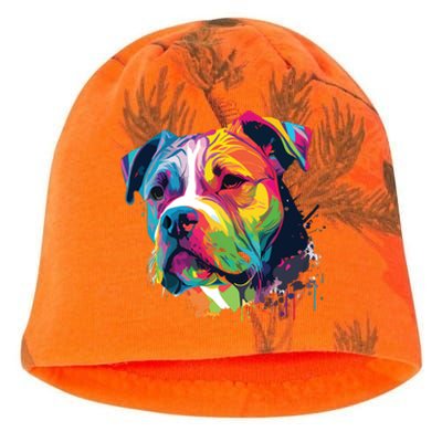 Colorful American Bulldog American Bully Men Women Kati - Camo Knit Beanie