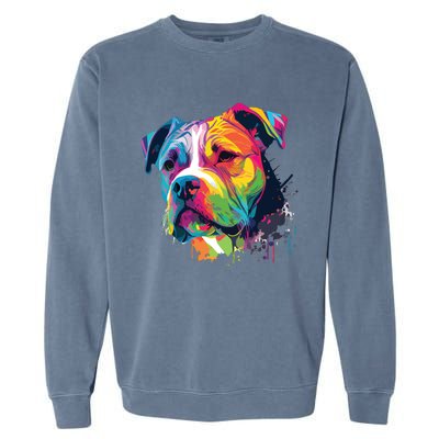 Colorful American Bulldog American Bully Men Women Garment-Dyed Sweatshirt