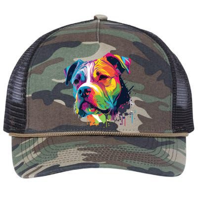 Colorful American Bulldog American Bully Men Women Retro Rope Trucker Hat Cap