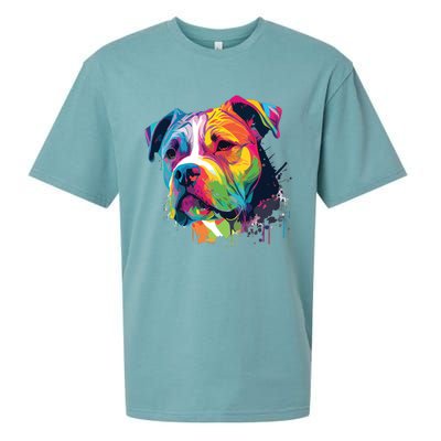 Colorful American Bulldog American Bully Men Women Sueded Cloud Jersey T-Shirt