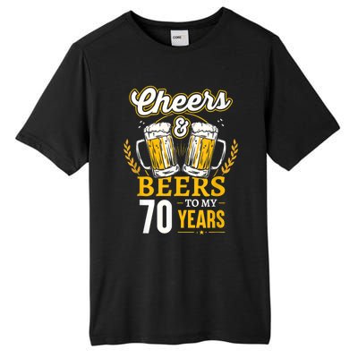 Cheers And Beers To My 70 Years 70th Birthday Tall Fusion ChromaSoft Performance T-Shirt