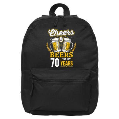 Cheers And Beers To My 70 Years 70th Birthday 16 in Basic Backpack