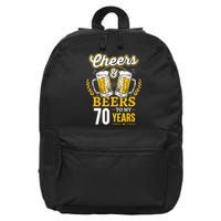 Cheers And Beers To My 70 Years 70th Birthday 16 in Basic Backpack