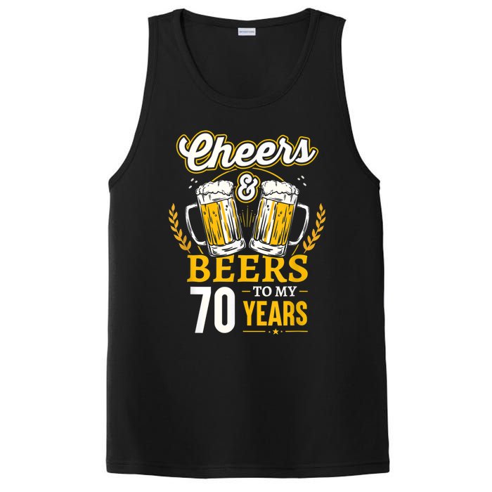 Cheers And Beers To My 70 Years 70th Birthday PosiCharge Competitor Tank