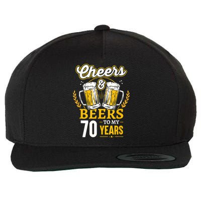 Cheers And Beers To My 70 Years 70th Birthday Wool Snapback Cap