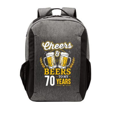 Cheers And Beers To My 70 Years 70th Birthday Vector Backpack