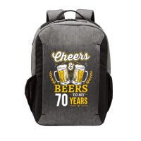 Cheers And Beers To My 70 Years 70th Birthday Vector Backpack