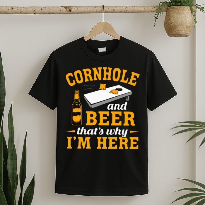Cornhole And Beer Cornhole Player Funny Cornhole Team T-Shirt