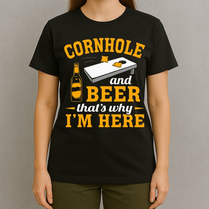 Cornhole And Beer Cornhole Player Funny Cornhole Team T-Shirt
