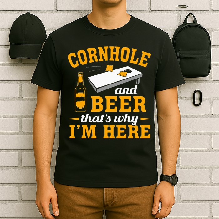 Cornhole And Beer Cornhole Player Funny Cornhole Team T-Shirt