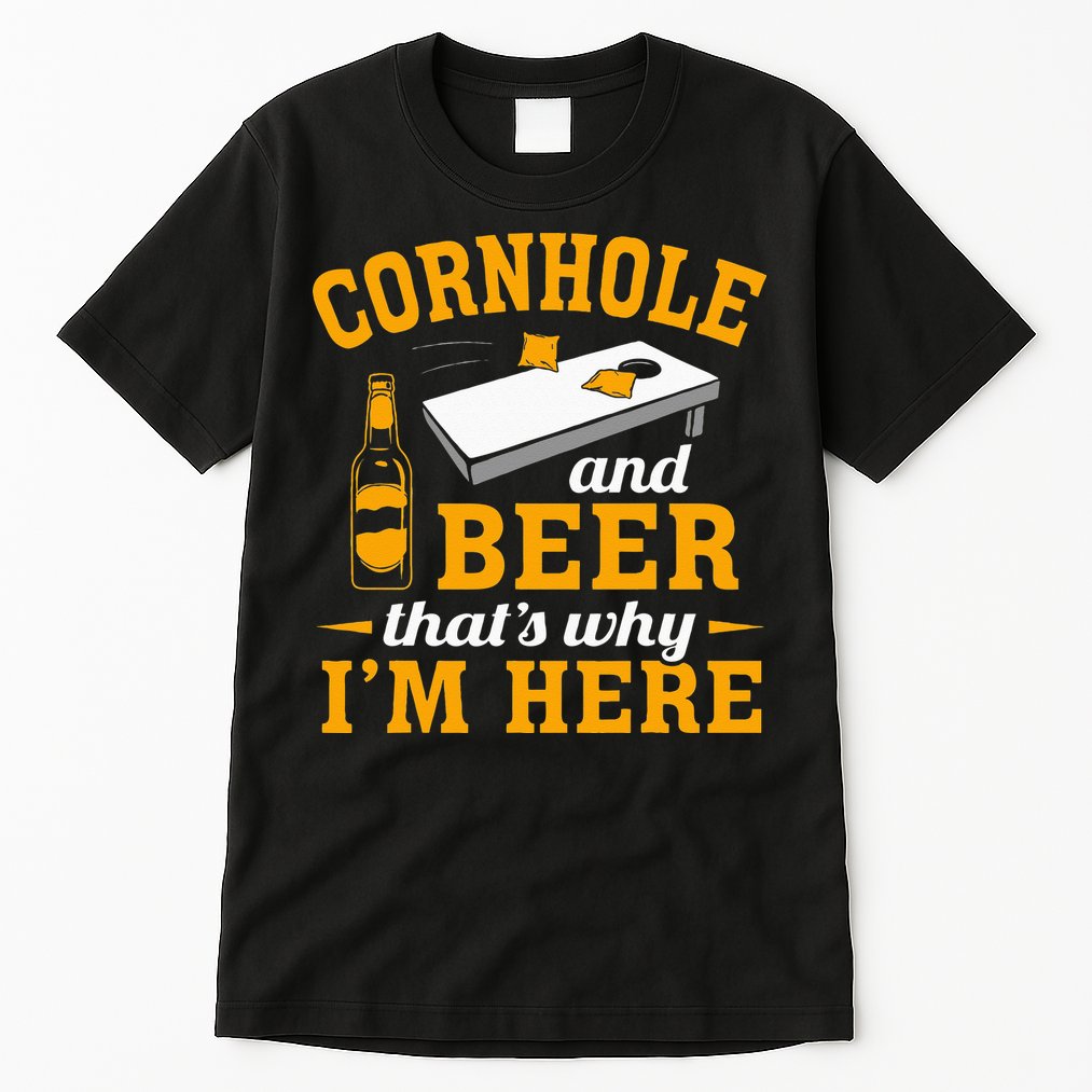 Cornhole And Beer Cornhole Player Funny Cornhole Team Tall T-Shirt