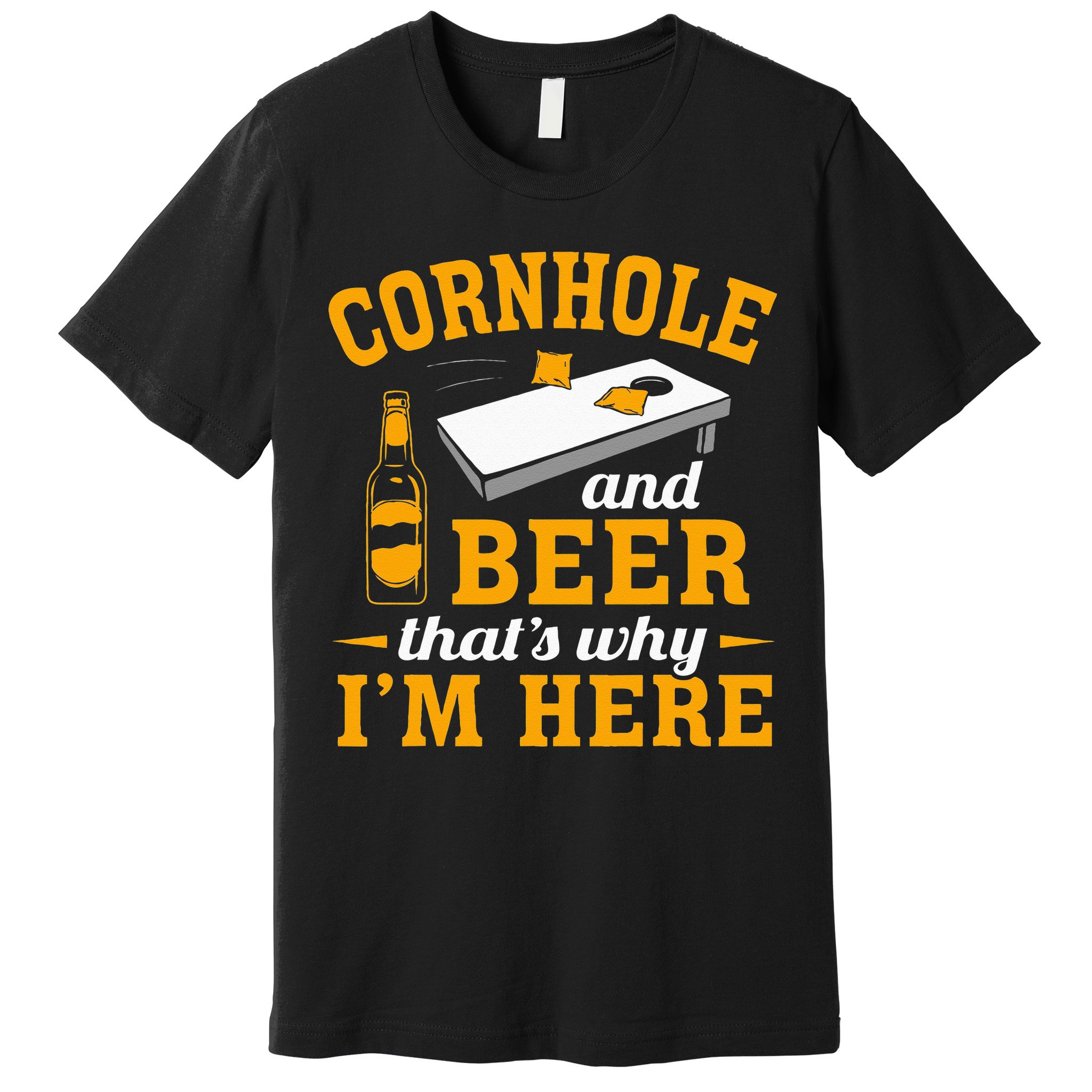 Cornhole And Beer Cornhole Player Funny Cornhole Team Premium T-Shirt