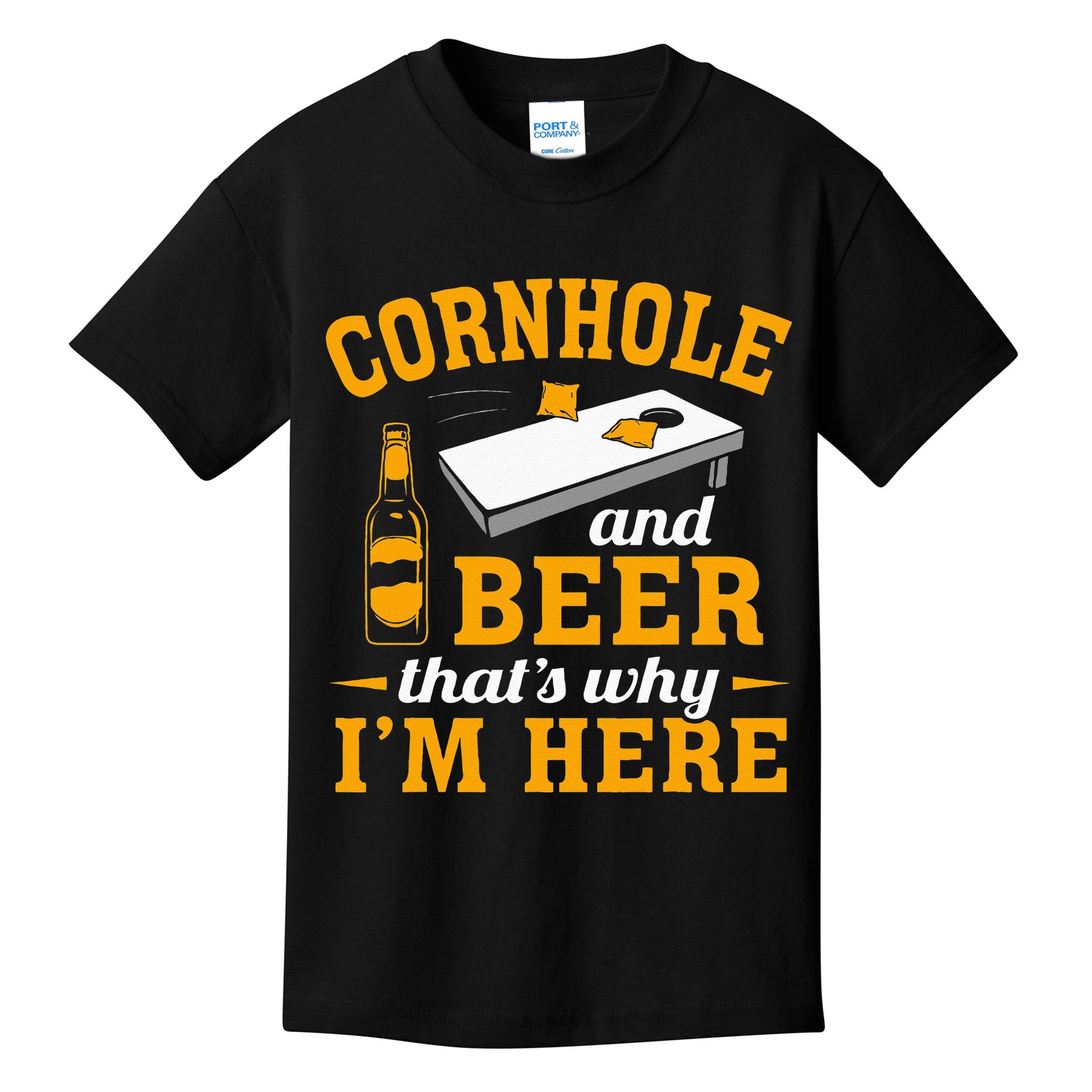Cornhole And Beer Cornhole Player Funny Cornhole Team Kids T-Shirt